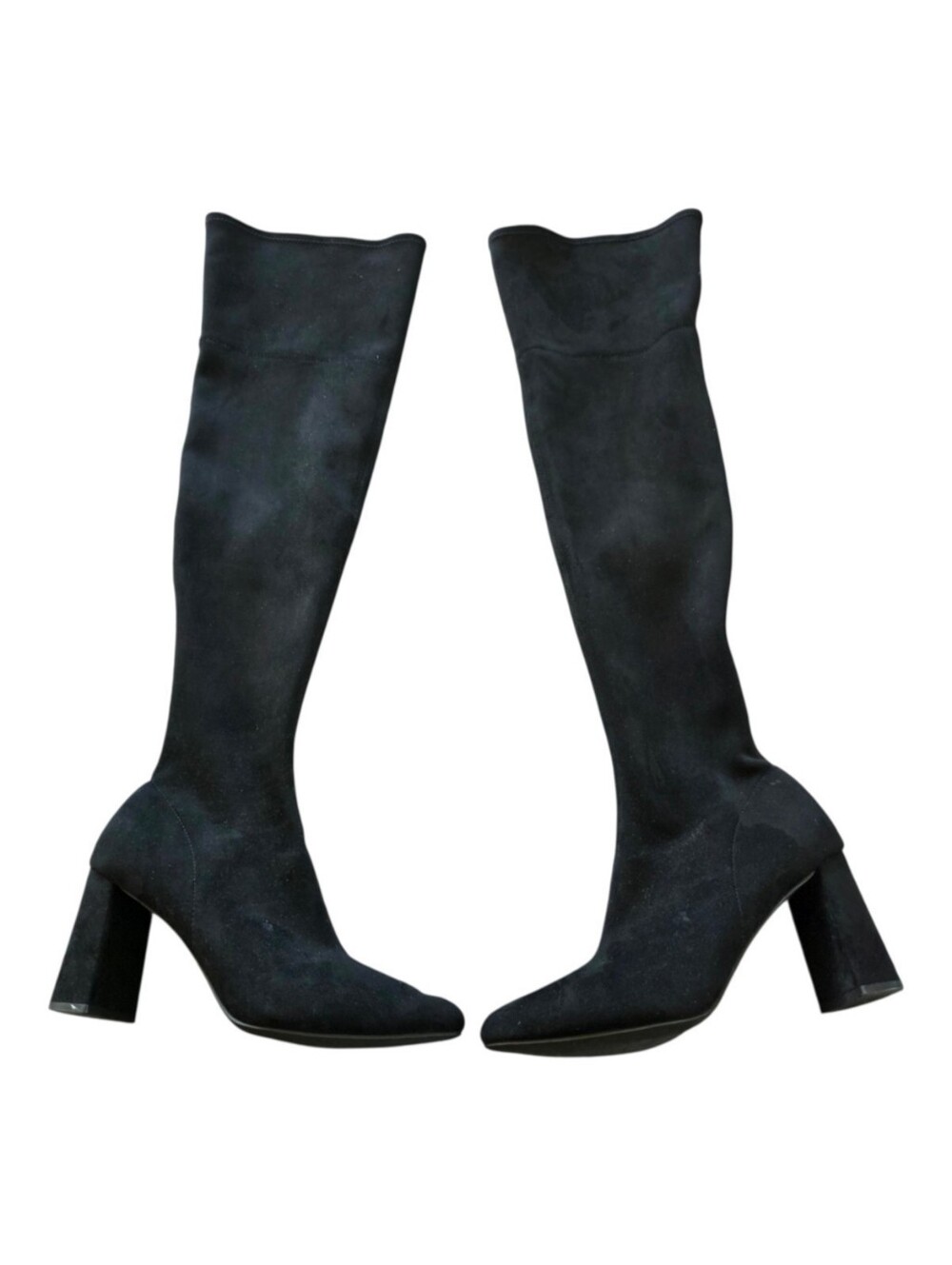 Jeffrey Campbell Over-the-Knee Black Suede Block Heel Boots Size 7 1/2